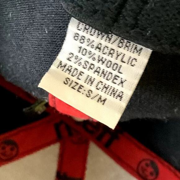 NEFF‎ Black & Red SnapBack Hat Wool Blend Size S/M - Picture 7 of 10